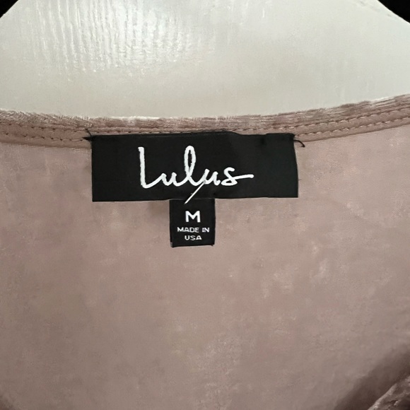 Lulus Wrap It Up Taupe Velvet Long Sleeve Wrap Top SZ M - Picture 3 of 6
